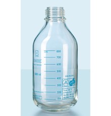 Бутыль DURAN Group 1000 мл, GL45, без крышки и сливного кольца, устойчивая к давлению, бесцветное стекло