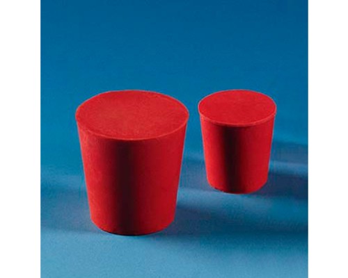 BRAND 144388 Пробка, каучук, красная, диаметр 22-17 мм, высота 25 мм, 25 шт/упак