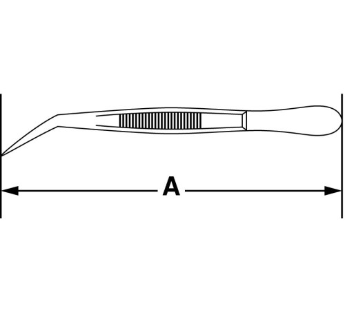 Пинцет Bochem остроконечный изогнутый с направляющим винтом с тефлоновым покрытием, длина 130 мм
