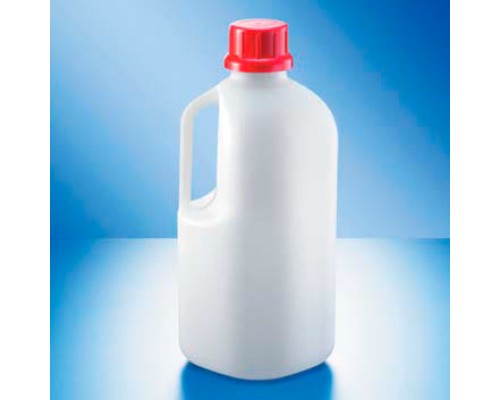 Бутыль Kautex узкогорлая "SafeGrip" 2500 мл, HDPE, Ø 45 мм, естественный цвет, без крышки, с удлиненной ручкой, с сертификатом ООН