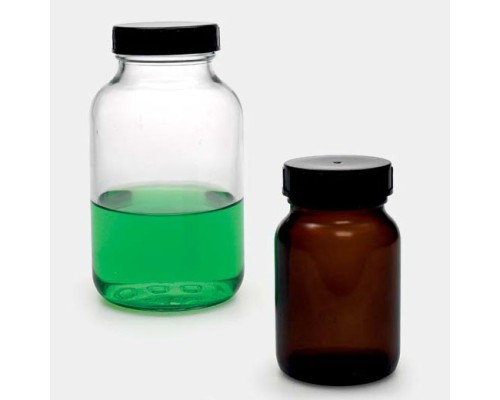 Бутыли ISOLAB 250 мл, c винтовой ПП крышкой, бесцветное стекло, 10 шт/упак (Артикул 061.10.250)