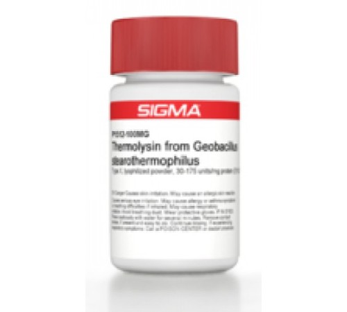 Термолизин из Geobacillus stearothermophilus, тип X, лиофилизированный порошок, 30-175 мкг / мг белка (E1% / 280) Sigma P1512 Термолизин из Geobacillus stearothermophilus, тип X, лиофилизированный порошок, 30-175 мкг / мг белка (E1% / 280) Sigma P1512