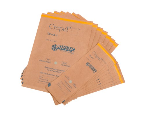 Пакеты для стерилизации из крафт-бумаги Винар СтериТ ПС-А3-1 180х250 мм 100 шт
